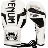 VENUM ELITE MUAY THAI BOXING GLOVES LACE UP 8-14 OZ White