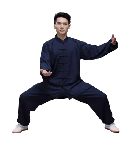 Traditional Martial Art Tai Chi Kung Fu Uniform Suit(U02) Summer Linen Size S-XXL Unisex Navy