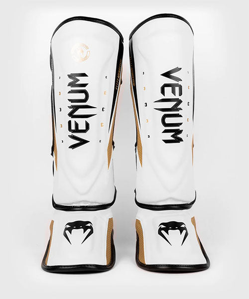 Venum Elite Shin Guards - Black/Pink Gold