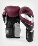 VENUM-04260-613 ELITE EVO MUYA THAI BOXING GLOVES 8-16 OZ Burgundy Silver