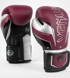 VENUM-04260-613 ELITE EVO MUYA THAI BOXING GLOVES 8-16 OZ Burgundy Silver