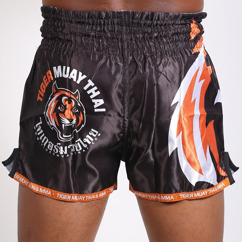 Buffalo Check Lava Orange Print Pattern Muay Thai Boxing Shorts main image 1