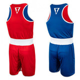 TITLE REVERSIBLE AEROVENT ELITE 2.0 AMATEUR BOXING SET Weste Tank Top & Shorts Trunks S-XXL 2 Farben Rot & Blau