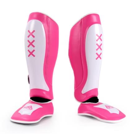 TOFIGHT TFSD3 MUAY THAI BOXING MMA SPARRING SHIN GUARD PROTECTOR SIZE M / L Pink White