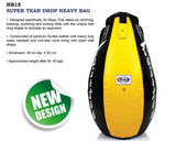 FAIRTEX SUPER TEARDROP HB15 PUNCHING HEAVY BAG UNFILLED 38 dia x 93 cm Black-Yellow