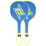 RAJA RTRP-9 MUAY THAI BOXING MMA PUNCH PADDLES AIR FOCUS FOCUS MITTS Cooltex PU Leather 37 x 20 cm Blue Yellow