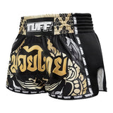 Tuff MS201 Muay Thai Boxing Shorts S-XXL New Retro Style Thai King Of Naga Black