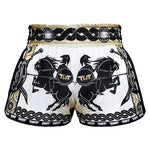 Tuff MS202 Muay Thai Boxing Shorts S-XXL New Retro Style Golden Gladiator in White