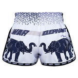 Tuff MS203 Muay Thai Boxing Shorts S-XXL New Retro Style White War Elephant