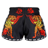 Tuff MS303 Muay Thai Boxing Shorts S-XXL Black Retro Style With Cruel Tiger