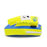 RAJA RTPP-7 CURVED MUAY THAI BOXING MMA PUNCHING SMALL AIR FOCUS MITTS PADS Light Weight Cooltex PU Leather 21 x 17.5 x 3 cm Blue Yellow