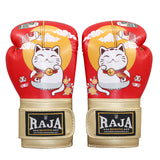 RAJA RBGP-C33 MUAY THAI BOXING GLOVES Cooltex PU Leather Kids 6 oz Lucky Cat