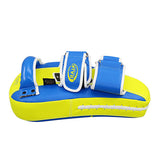RAJA RTMP-9 MUAY THAI BOXING MMA PUNCHING AIR LONG FOCUS MITTS KICK PADS Cooltex PU Leather 35.5 x 22.5 x 7 cm Blue Yellow