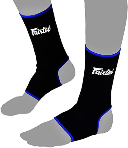 FAIRTEX AS1 MUAY THAI  BOXING MMA ANKLE SUPPORT GUARD SIZE FREE Black Blue