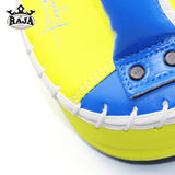 RAJA RTKP-9 MUAY THAI BOXING MMA PUNCHING AIR KICK PADS Cooltex PU Leather 36 x 20 x 9 cm Blue Yellow
