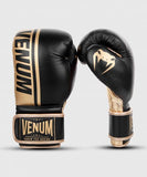 VENUM-03805-126 SHIELD PRO BOXING GLOVES VERLCRO NAPPA LEATHER 10-12 OZ Black Gold