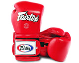 Fairtex BGV9 Mexican Style "Minor Change" MUAY THAI BOXING GLOVES Leather 10-16 oz Red