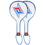 RAJA RTRP-9 MUAY THAI BOXING MMA PUNCH PADDLES AIR FOCUS FOCUS MITTS Cooltex PU Leather 37 x 20 cm White Blue