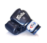 Fairtex BGV9 „Minor Change“ Muay Thai Boxhandschuhe, mexikanischer Stil, Leder, 10–16 oz, Blau