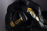 Fairtex BGLG1 Named Official X Glory Limited Edition MUAY THAI BOXING GLOVES Lace Up Leather 8-16 oz Black