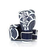 Fairtex BGV14 JAPANESE ART BLUE WAVE MUAY THAI BOXING GLOVES 8-16 oz