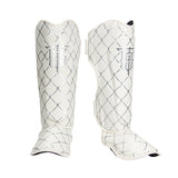 TOP KING TKSGCH MUAY THAI BOXING MMA SHIN GUARD PROTECTOR Synthetic Leather M-XL White