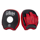 FAIRTEX FMV14 MUAY THAI BOXING MMA SHORT FOCUS MITTS PADS Black Red