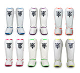 TOP KING TKSGRB MUAY THAI BOXING MMA SHIN GUARD PROTECTOR Superfine Fiber M-XL White Orange