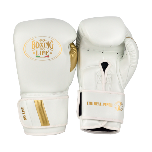 No Boxing No Life The Real Punch BOXING GLOVES Microfiber 8 16 oz Whit