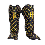 TOP KING TKSGCH MUAY THAI BOXING MMA SHIN GUARD PROTECTOR Synthetic Leather M-XL Black