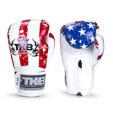 Top King TKBGFV USA Flag MUAY THAI BOXING GLOVES Cowhide Leather 8-16 oz