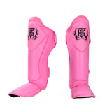 TOP KING TKSGBL MUAY THAI BOXING MMA SHIN GUARD PROTECTOR Leather M-XL Pink