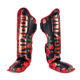 TOP KING TKSGRS "Pro" ROSE MUAY THAI BOXING MMA SHIN GUARD PROTECTOR Synthetic Leather M-XL 2 Colours