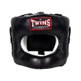 TWINS SPIRIT NOSE GUARD HGL-9 MUAY THAI BOXING MMA SPARRING HEADGEAR HEAD GUARD PROTECTOR Leather S-XL Black