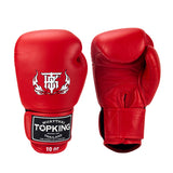 Top King TKBGUV MUAY THAI BOXHANDSCHUHE Lange Stulpen Rindsleder 8-16 oz Rot