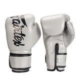 Fairtex BGV14 Lightweight Microfiber MUAY THAI BOXING GLOVES 8-16 oz Grey Black