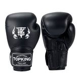 Top King TKBGSV MUAY THAI BOXING GLOVES Cowhide Leather 8-16 oz Black