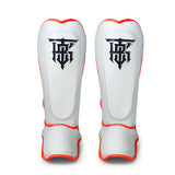 TOP KING TKSGRB MUAY THAI BOXING MMA SHIN GUARD PROTECTOR Superfine Fiber M-XL White Orange