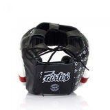 FAIRTEX SUPER SPARRING HG10 HEADGEAR HEAD GUARD PROTECTOR Leather S-XL Black