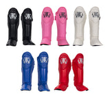 TOP KING TKSGBL MUAY THAI BOXING MMA SHIN GUARD PROTECTOR Leather M-XL Pink