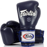 Fairtex BGV9 „Minor Change“ Muay Thai Boxhandschuhe, mexikanischer Stil, Leder, 10–16 oz, Blau