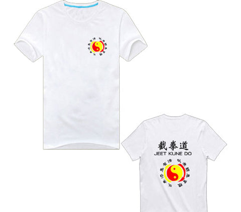 Martial Art Kung Fu JKD Jeet Kune Do T-Shirt Uniform Cotton Size S-XXXXL White