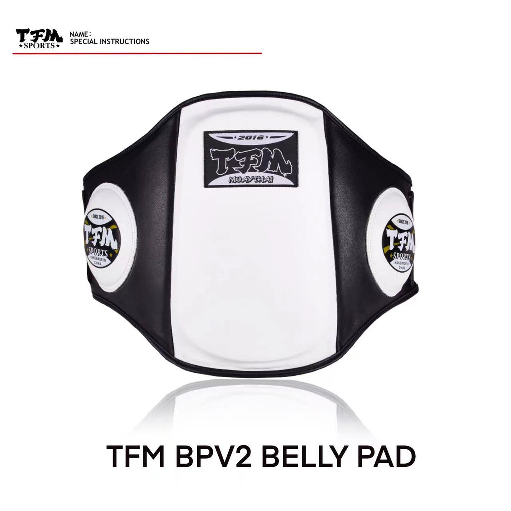 TFM BPV2 MUAY THAI BOXING MMA SPARRING BELLY PROTECTOR PAD Leather Size Free