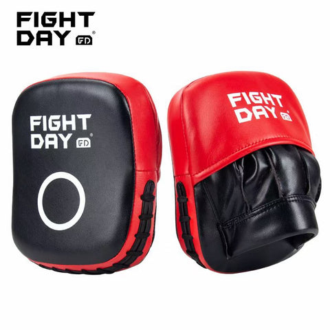 FIGHT DAY FMV1 MUAY THAI BOXING MMA PUNCHING SPEED SQUARE FOCUS MITTS PADS PAIR Black Red