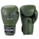 Top King TKBGSA SUPER AIR MUAY THAI BOXING GLOVES 8-16 oz Army Green