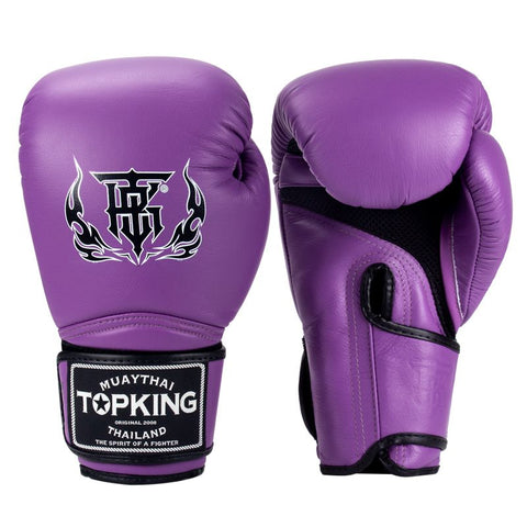 Top King TKBGSA SUPER AIR MUAY THAI BOXING GLOVES Cowhide Leather 8-16 oz Purple
