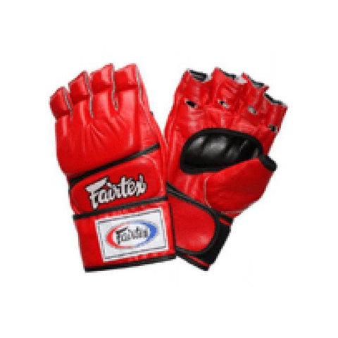 FAIRTEX MMA MUAY THAI BOXING GLOVES Thumb Enclosure Leather FGV16 Size M-XL Red
