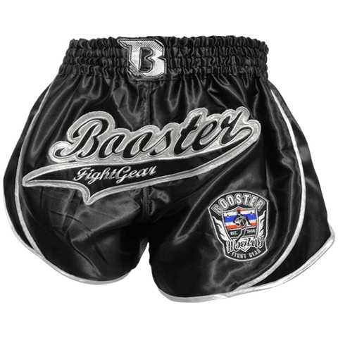 Booster Retro Slugger Muay Thai Boxing Shorts S-XXXL Black White