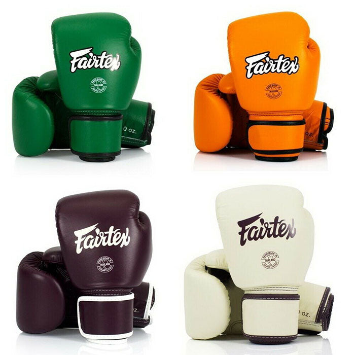 Fairtex BGV16 MUAY THAI BOXING GLOVES 8-16 oz Leather 4 Colours