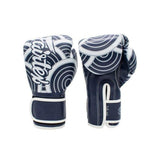 Fairtex BGV14 JAPANESE ART BLUE WAVE MUAY THAI BOXING GLOVES 8-16 oz